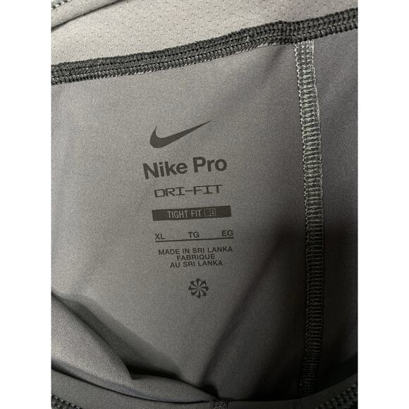 Nike Pro Compression Pants Men's XL Gray Black 3/4 Dri-Fit Training Tights - Picture 9 of 9